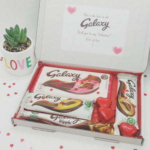 Valentines Galaxy Chocolate Hamper - Galaxy Letterbox Gift Personalised. Valentines Day!