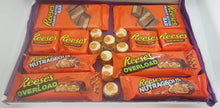 Load image into Gallery viewer, A Large Reese&#39;s Chocolate Letterbox Gift with various Reese&#39;s chocolate bars, beautifully packaged in a tissue-lined box.
