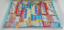 Cargar imagen en el visor de la galería, White Chocolate Letterbox Gift featuring Milky Bar, Kinder Bueno, and Kit Kat.
