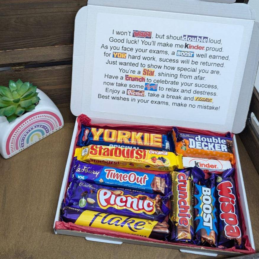 Good Luck with your exams Chocolate Poem Letterbox Gift