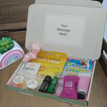 Load image into Gallery viewer, Mum To Be Package Gift Hamper featuring skincare, tea, and pampering items.
