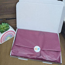 Load image into Gallery viewer, Afternoon Tea Letterbox Gift Hamper Closed containing tea, coffee, biscuits, brownie and chocolate from The Happiness Box
