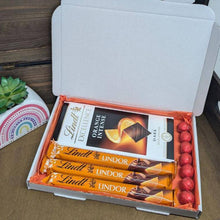 Load image into Gallery viewer, Lindt Chocolate Orange Letterbox Gift with assorted Lindt orange chocolates, perfect for any occasion
