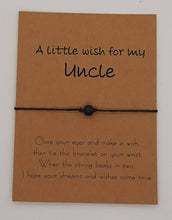 Load image into Gallery viewer, Dad wish bracelet, A little wish for my Daddy, Uncle, Grandad - Birthday bracelet
